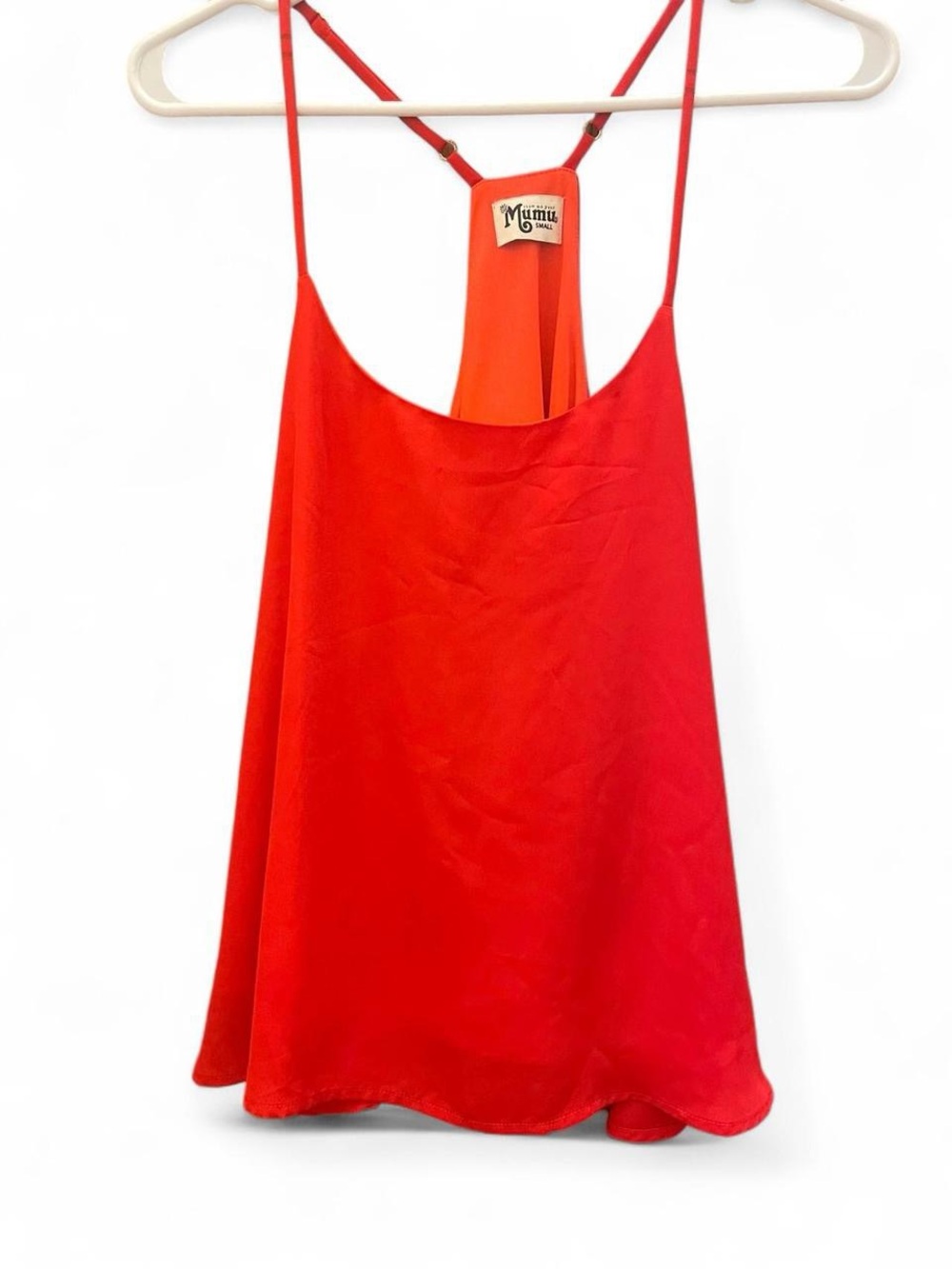 Show Me Your MuMu Red Flowy Cami Top Womens Size S